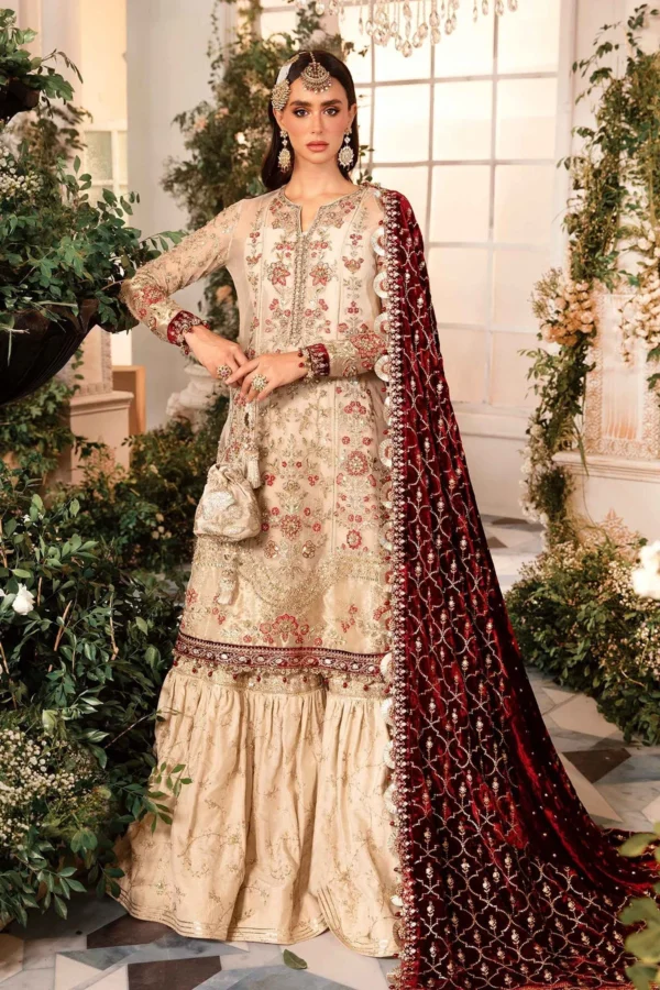 MARIA B | MBROIDERED | EMBROIDERED ORGANZA SUIT | BD-2905 - Image 4