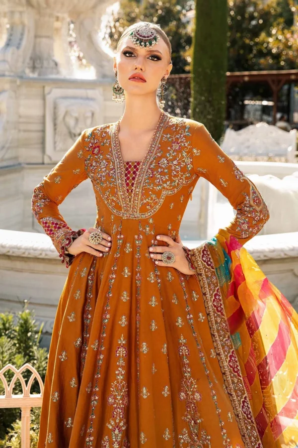 MARIA B | SATEEN | EMBROIDERED COTTON SATIN SUIT | CST-812 - Image 2