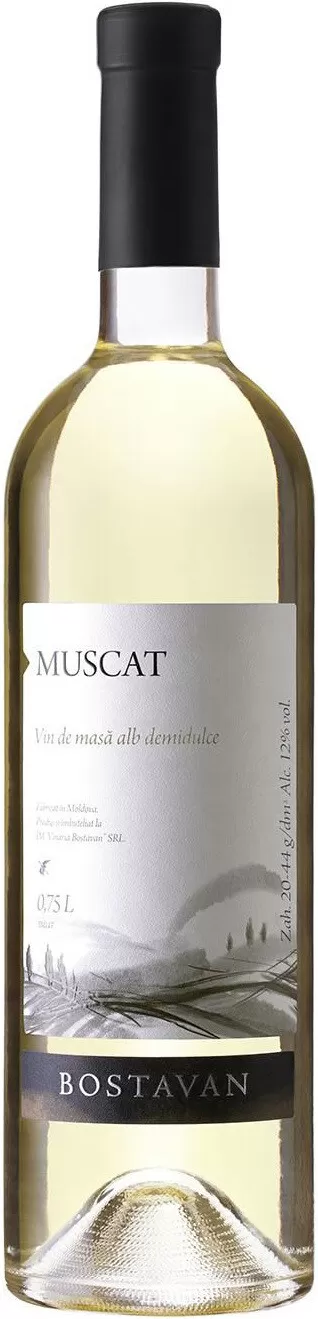 Bostavan Moscato , Semi-sweet white wine 750ml