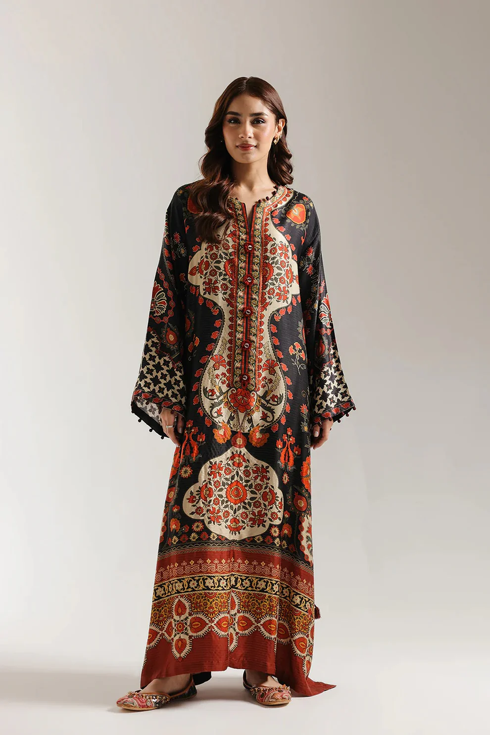 ETHNC | PRINTED KAFTAN | BLACK | E3523-103-901